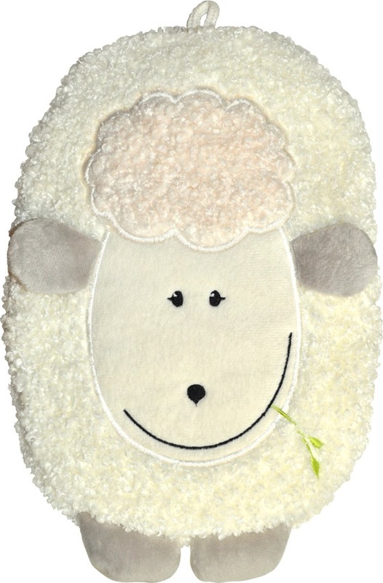Goedkoopste Warm water kruik met pluche schaap hoes - wit - 0,8 liter - zacht pluche