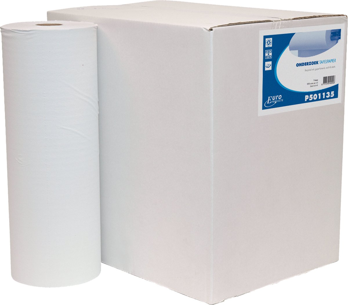 Euro Products | Onderzoekstafelpapier | Wit 1-laags | 50 cm | 5 x 150 meter