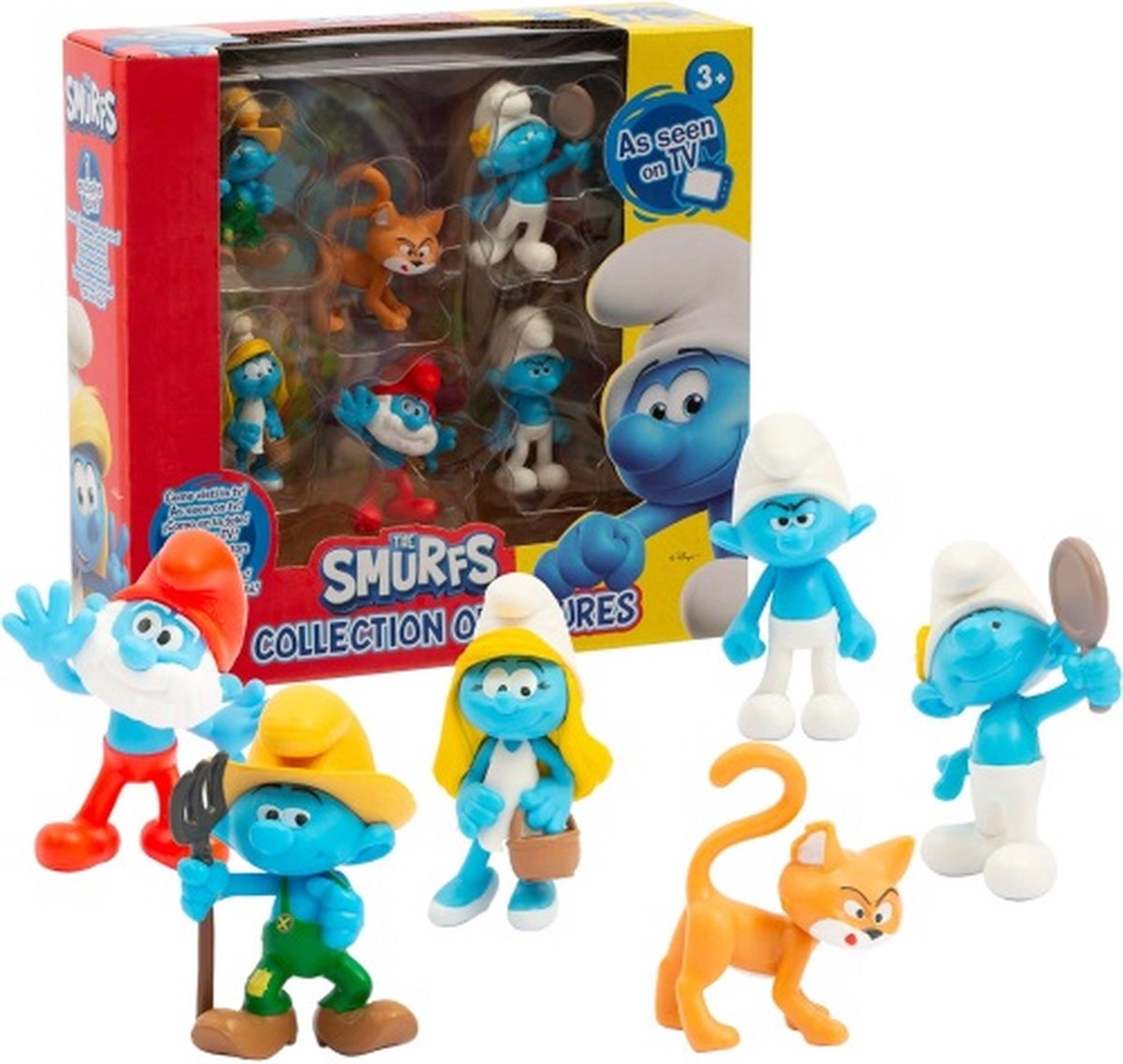Giochi Preziosi Speelset van de smurfen 6 speelfiguurtje 7 cm hoog met Smurfin en Azrael