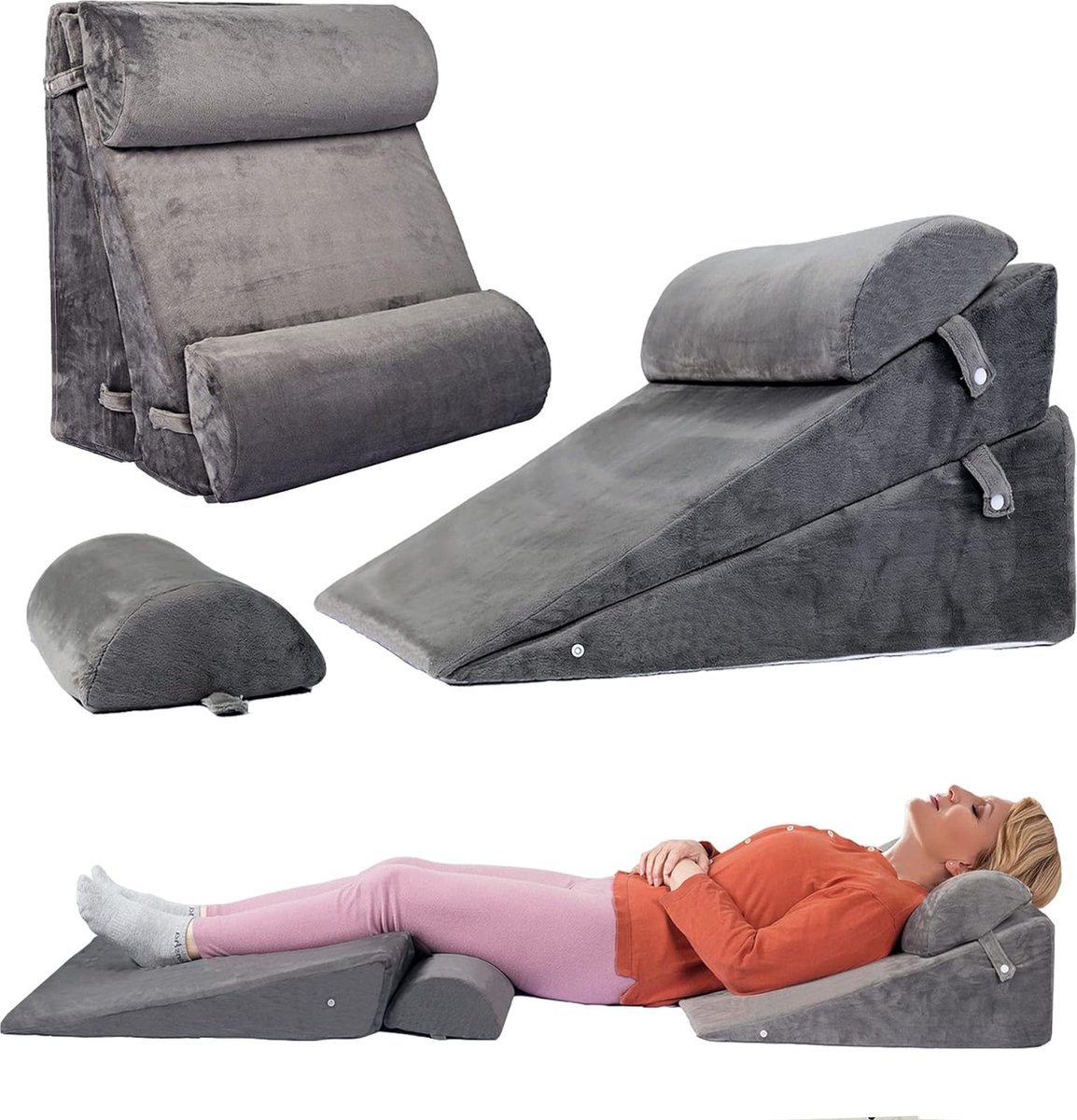 Goedkoopste Verstelbare Rugsteun voor Optimaal Comfort - Ergonomisch Ontwerp voor Slaap - Geschikt voor Bed, Bank en Stoel