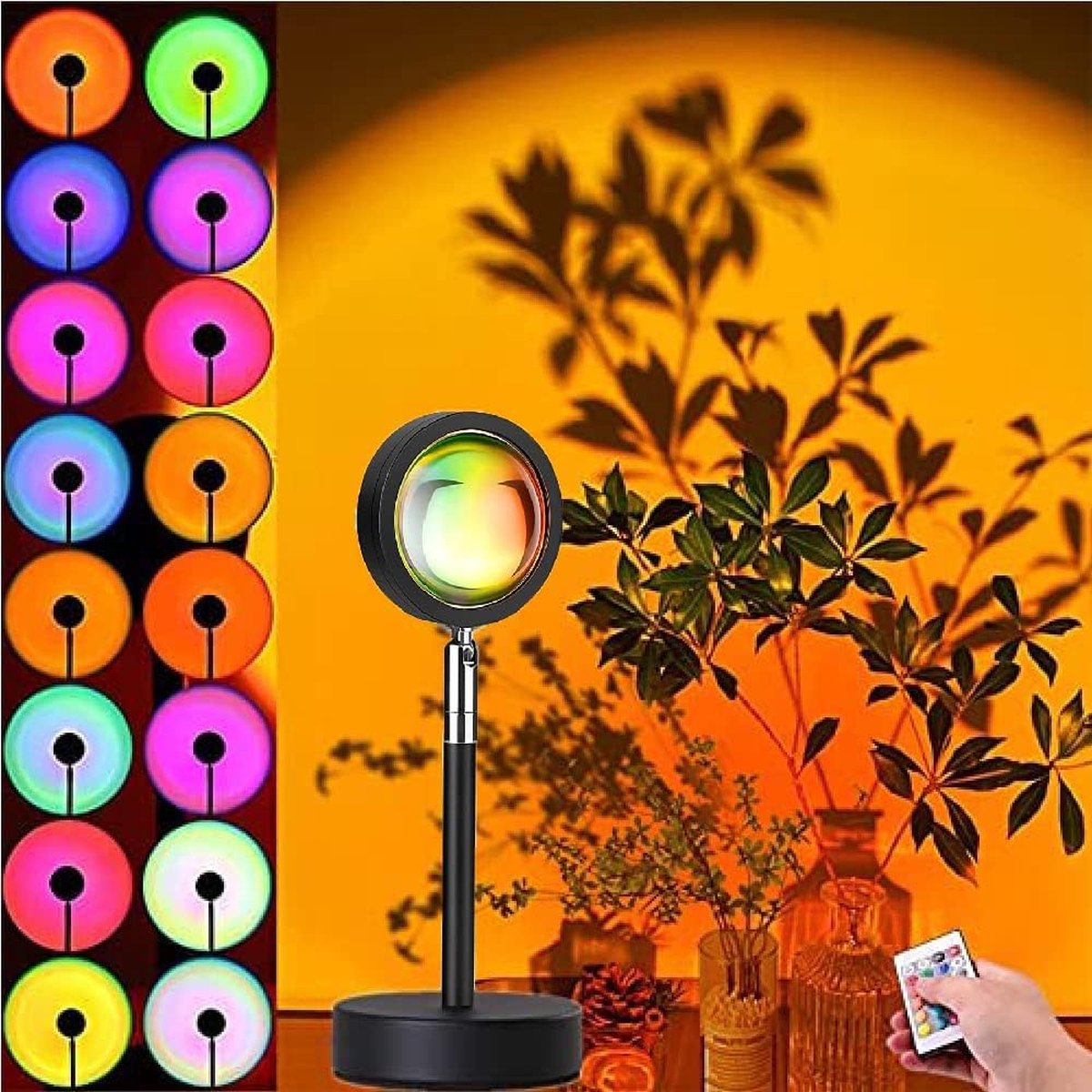 Zonsondergang Projectorlamp - Natuurlijke Kleurovergangen - Projectie & Fotografie - Sfeerlamp voor Ontspanning & Decoratie - USB Oplaadbaar - Creëer een Magische Sfeer Thuis