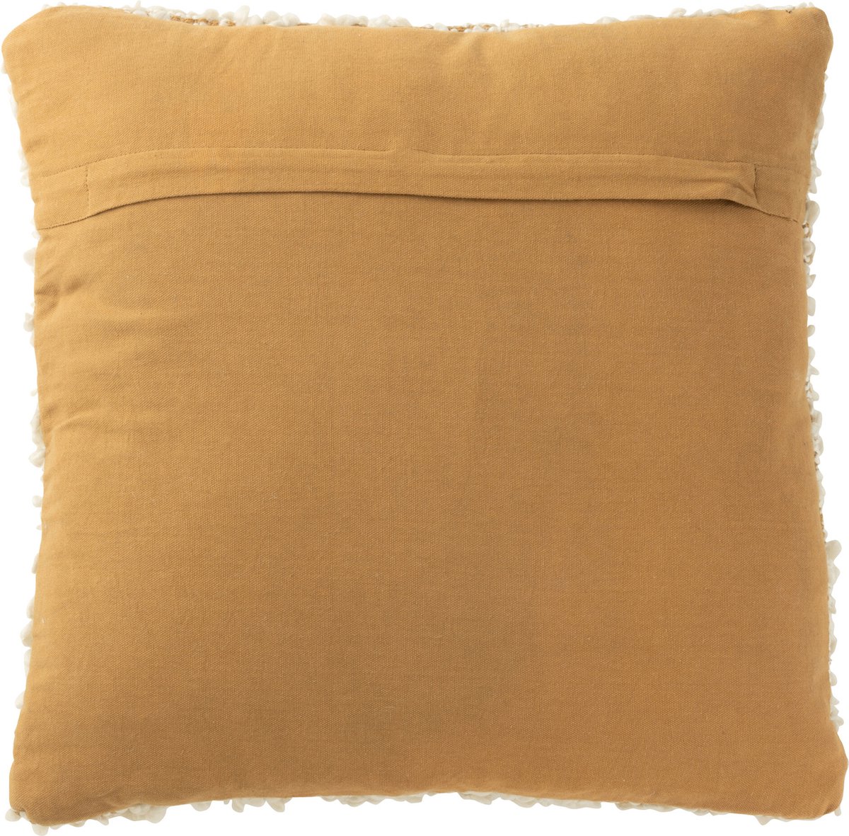 J-Line kussen vierkant bouclé - katoen/polyester - camel/creme Multi