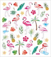 Feuille d'autocollants Flamingo avec 37 autocollants colorés