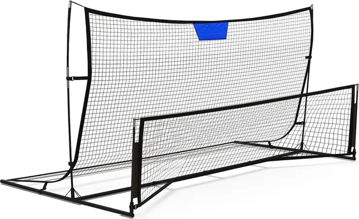 Meedeer Voetbal rebounder-Voetbaldoel-Voetbal Goal 210 x 90 x 120 cm-Voetbalgoal Groot-Buitenspeelgoed voor Kinderen en Volwassenen-Snelle Montage - Voetbal Training Doel - Metaal - Zwart