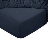 Hoeslaken - 100% coton naturel - 140x200 - bleu anthracite