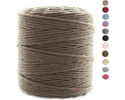 3mm x 200m KHAKI macramé katoenen koord Macrame Touw|kleuren om mee te knutselen|Garen voor Wandkleed en Plantenhanger Zelf Maken|Dromenvanger||engel van macramé