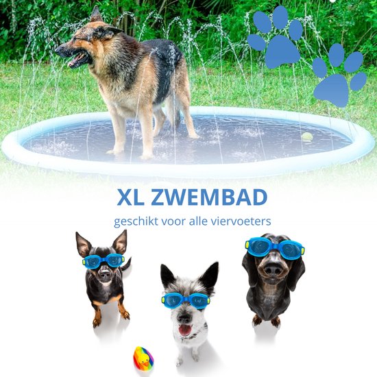 Piscine pour chiens Twenty4seven® 150CM - XL pliable - Piscine Chiens et enfants - Dog Pool et piscine Kinder - Piscine pour chiens - Tapis de refroidissement pour chiens
