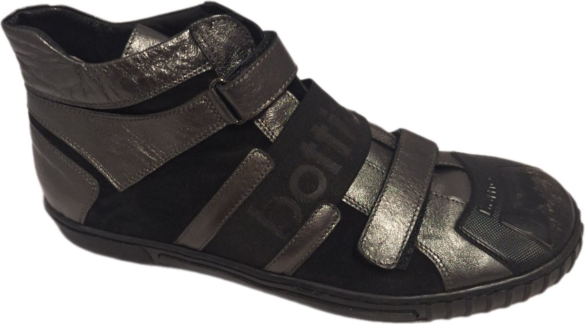 BOTTICELLI-HALFHOGE SNEAKER-BLACK/SILVER LEDER-SIZE 40