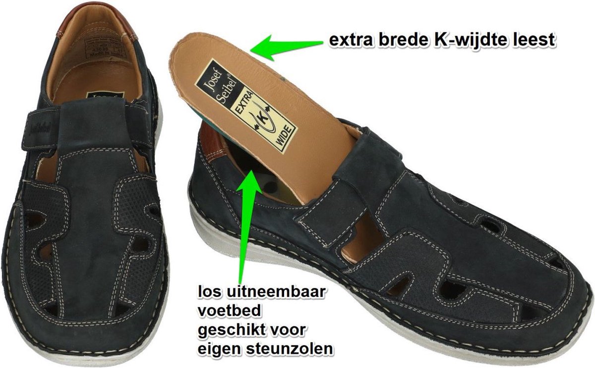 Josef Seibel -Heren - blauw donker - sandalen - maat 49