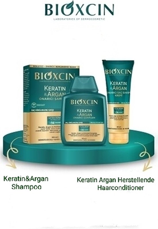 Bioxcin - Coffret de soins capillaires - 1 x shampooing à la kératine d'Argan 300 ml - 1 x crème capillaire à la kératine d'Argan 250 ml