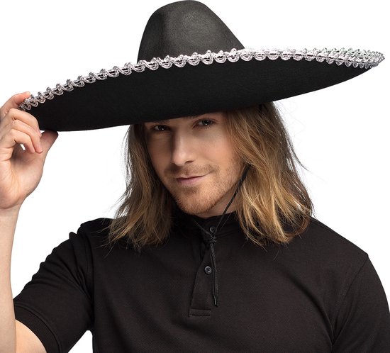 Boland - Sombrero Juanito Zwart - 59 - Volwassenen - Mannen - Landen