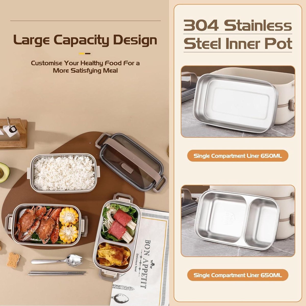 Boîte À Bento À Double Pont Avec Vaisselle Style Japonais Travail