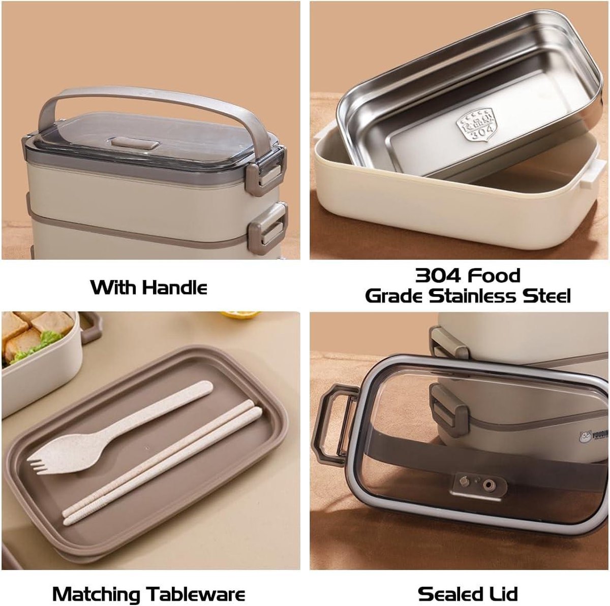 Schramm® Brotdose Aus Edelstahl Wählbar 800, 1200, 1400, 1700 Oder 2200ml Lunchbox Mit Fächern Inkl. 2 Stück Trennwänden Metalldose Mit Schnapverschluss, Größe