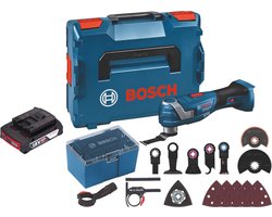 Bosch GOP 18V-34 Profi-snoerloze Multi-Cutter 18 V Starlock Plus + 1x accu 2.0 Ah + 17 accessoires + L-Boxx - zonder lader