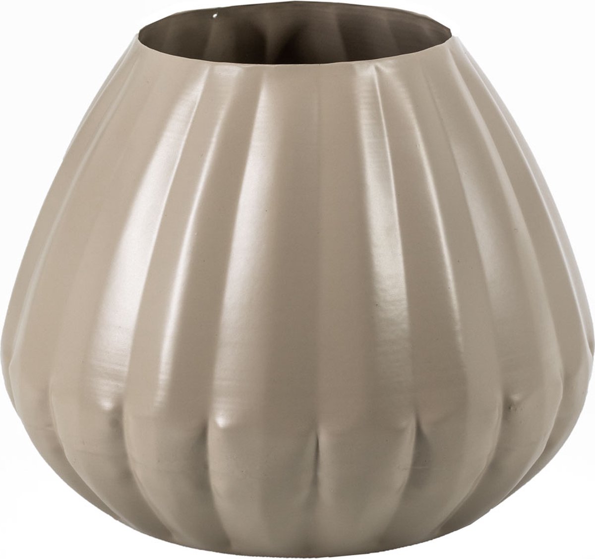 homebound by ky Metalen vaas sand | 10,5x19,5x17cm | metalen bloemenvaas zandkleurig