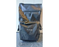 Traveler Leros Zwart- waterdichte enkele fietstas - zwart - 31 liter