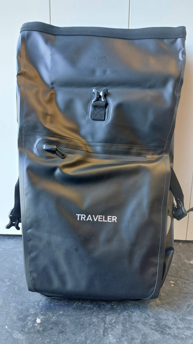 Traveler waterdichte bisonyl enkele fietstas - zwart - 31 liter