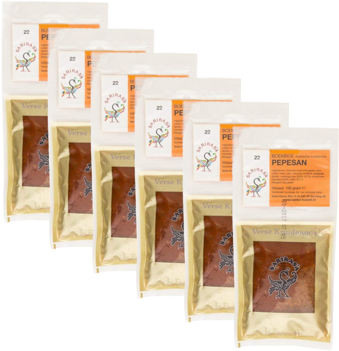 Sarirasa® | 6 x 100 gram Pepesan Boemboe | Aziatische kruidenmix | nr 22 | Glutenvrij