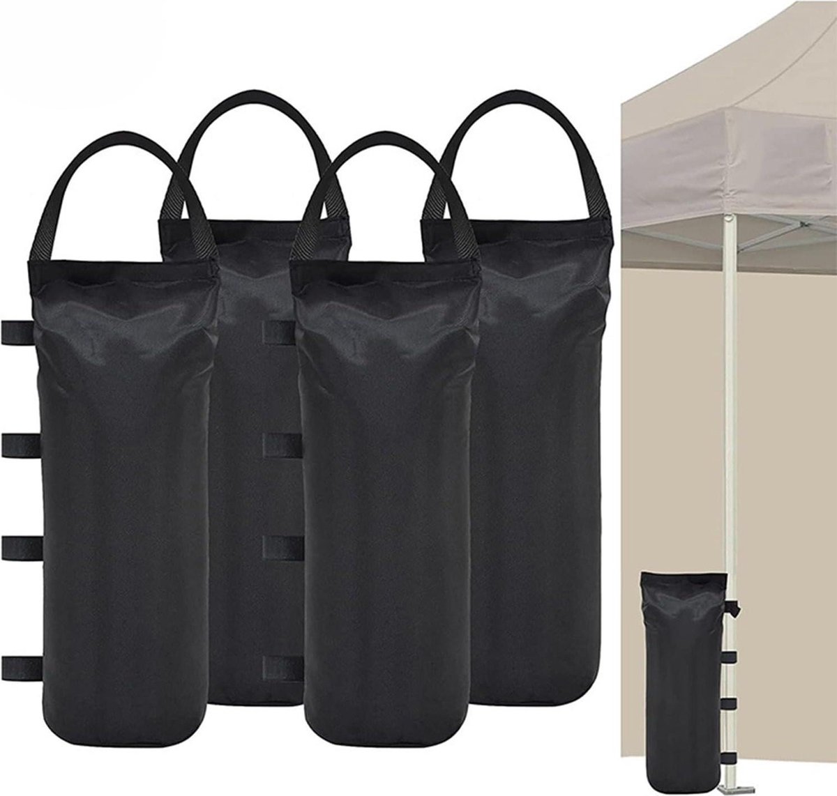 Gewichtszakken van 800D voor pop-up luifeltenten en parasols - zwart met merkloos logo.