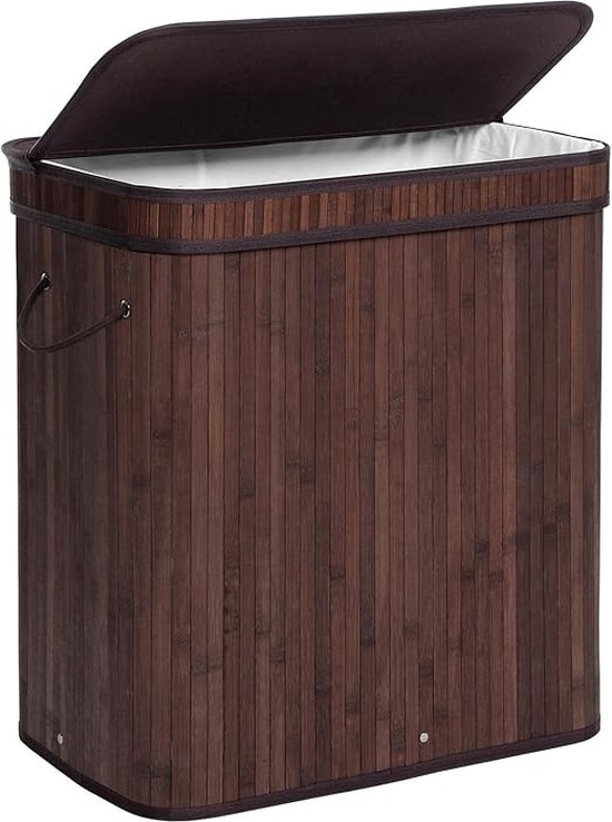 YOUDENOVA Wasmand met deksel, 100 liter, wasverzamelaar, smal, met waszak, opvouwbare wasmand met kunststof handvat, hoge wasmand, beige YOUDENOVA Wasmand met deksel, 100 liter, wasverzamelaar, smal, met waszak, opvouwbare wasmand met kunststof handvat, hoge wasmand, beige