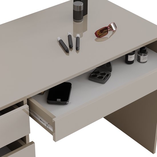 Vicco Opmaaktafel Wit 115 cm met 3 laden, Adela | Wit | Zonder spiegel