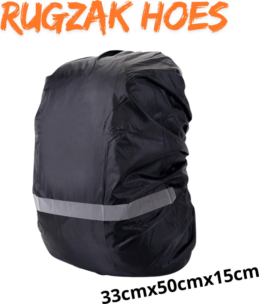 Rugzak Regenhoes - Reflecterende strepen - 20 t/m 30 liter - 33cmx50cmx15cm - Backpack hoes - Rugzakhoes waterdicht - Regenhoes rugzak - Backpack cover
