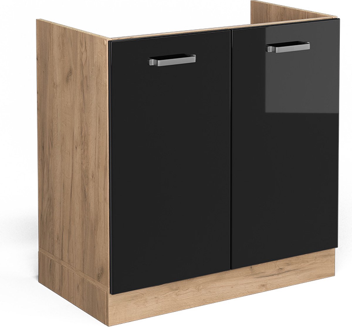 Vicco R-Line Wastafelkast – 80 cm zonder werkblad Zwart hoogglans