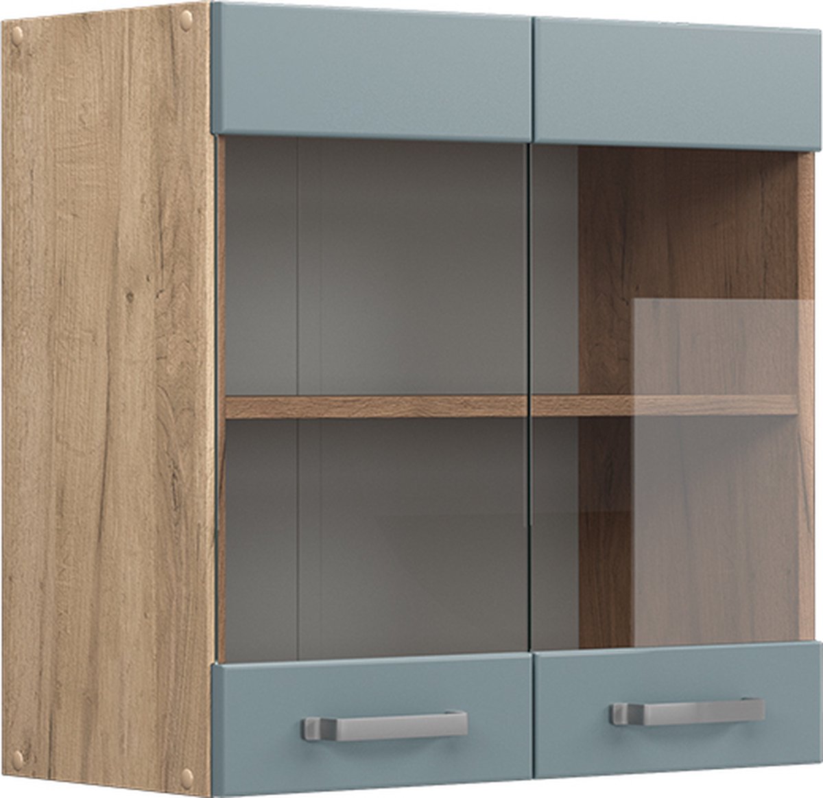 Vicco R-Line Glazen keukenkast – 60 cm Blauw-grijs