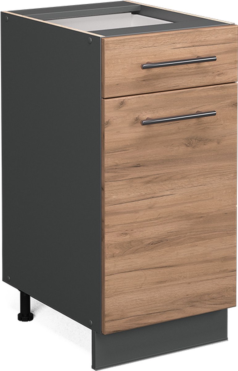Vicco Fame-Line Keukenonderkast – 40 cm, WB Marmer Krachtige eik goud