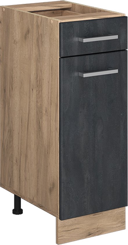Keukenkast voor schuine wand R-Line Antraciet Hoogglans 60 cm met 2 deuren Vicco | Antraciet Hoogglans/Antraciet | Schuine kast 60cm | 406673153045806
