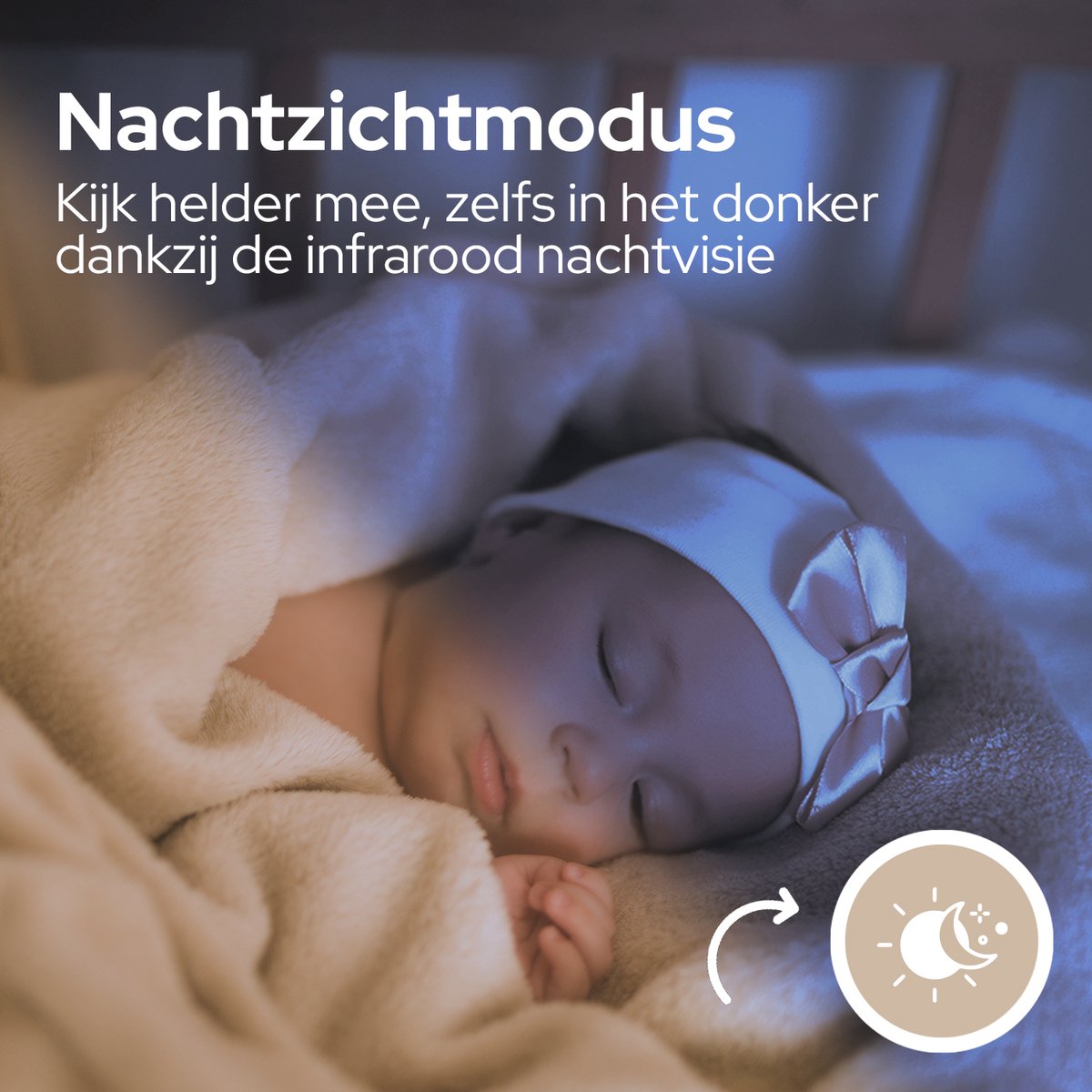 Afbeelding 3 van Sheppr® Babyfoon met Camera en App – Baby Monitor – Babyfoon Camera – 2K 3MP Ultra HD Baby Camera – Gratis Beveiligde App – Wifi – Wit – Met Bewegingsdetectie, Tweewegaudio, Nachtzicht & Opslag