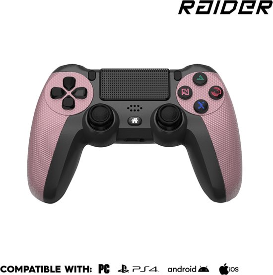 Foto: Raider pro game controller draadloos bluetooth geschikt voor pc ps4 roze