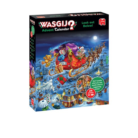 Foto: Wasgij kerstmis advent kalender pas op beneden 24x54 stukjes puzzel legpuzzel