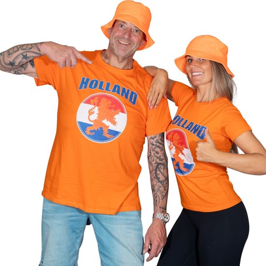 T shirt Nederland dames - EK voetbal - Olympische spelen - oranje shirt - supporter shirt Holland - Nederlands elftal - Maat 40 - Maat L
