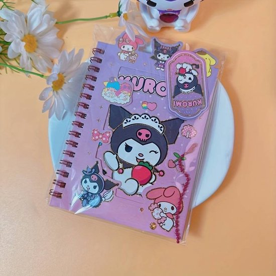 Foto: Hello kitty sanrio kuromi stickerboek spiraalnotitieboek