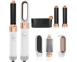 Airstyler Krultang 5 in 1 Multistyler Fohn-Föhnborstel - Hairwrap - Krultang-Krulborstel - Hairwrap-Krultangen-Inclusief luxe leren opbergdoos - 1 cadeau