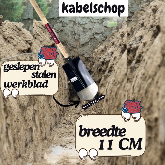 Synx Tools Kabelschop 11cm - Schoppen - kabelspade - choppen / Spades - Schep / Bodembewerkers - Tuingereedschap - Inclusief Steel 130cm van Synx Tools — afbeelding 3