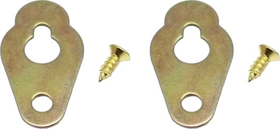 Set supports + Vis pour peinture - Toile - Cadre photo - Pendentifs 18x32mm - Or - 5 pièces - Lumière