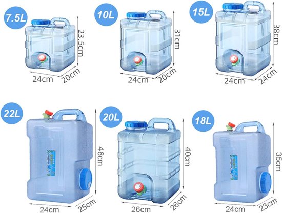 Bidon D'eau De Camping Avec Robinet – Capacité 7,5 L Ou 19 L, Sans BPA, Portable Pour Randonnée Et Pique-nique - 9