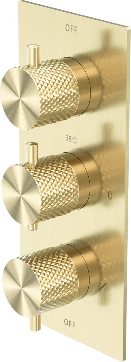 Owen & Finch Messing Douchethermostaatkraan – Geborsteld Champagne Goudkleurig – PVD afwerking