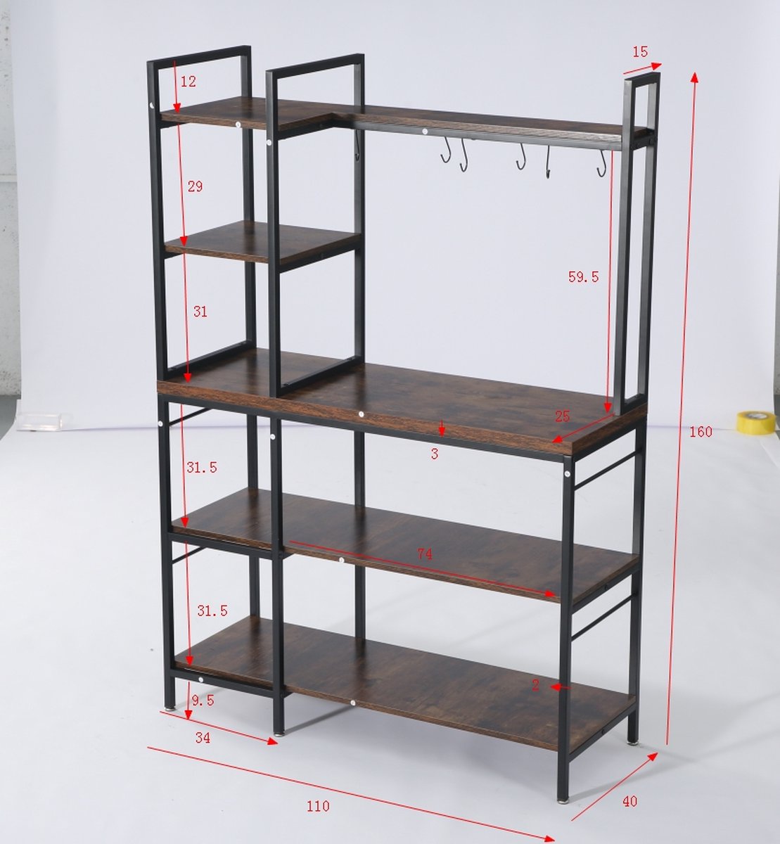 Sweiko Bakkerij Plank met Keuken Berging Magnetron rek 5-laags keuken plank keuken organisatie en berging woonkamer