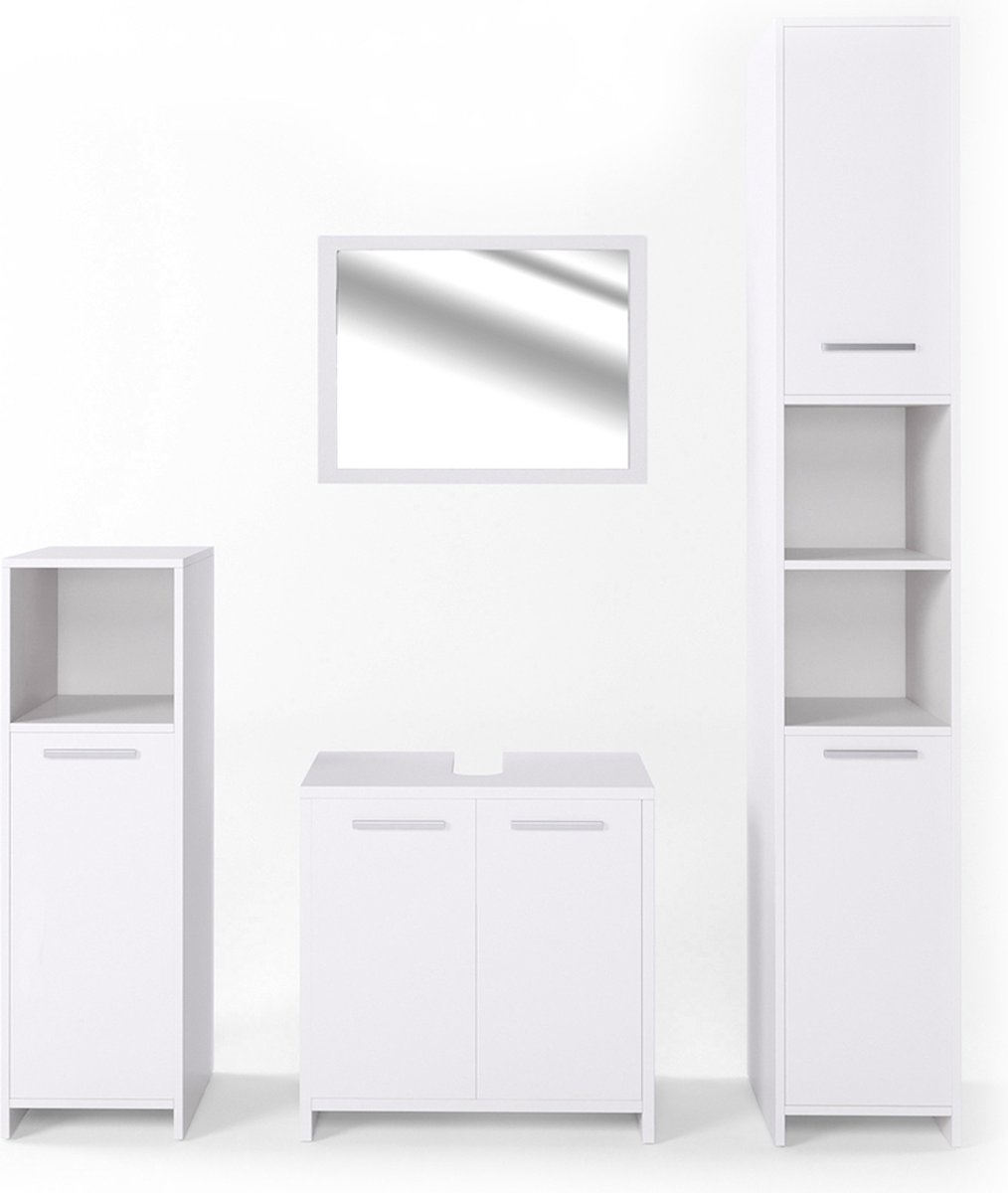 Vicco Kiko Badkamermeubel set – 4 delen Wit