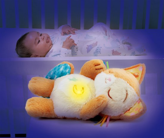 VTech Slaap Zacht Knuffelkat - Knuffel - Inclusief Slaapgeluidjes, Melodietjes & Ademhalingsbewegingen van Vtech — afbeelding 3