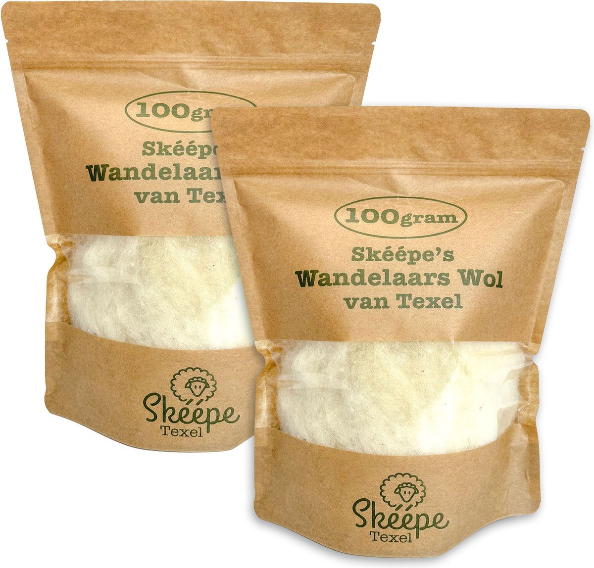 Goedkoopste Wandelaars Wol van Texel – 2x 100 gram - Verzacht blaren en voetongemak tijdens het wandelen of sporten met deze Texelse antidruk wol van Skéépe - Blarenpleister op natuurlijke wijze
