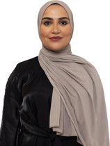 Jersey Hoofddoek - Hijab - Sjaal - Turban - Dames Hoofddoek - Islamitisch Hoofddeksel - 70x180 cm - Kleur Soft Taupe