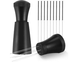 WDT-tool, espresso-naald met 7 fijne naalden, koffie-sabotage-espresso-naald, koffie-accessoires, espresso-koffieroerder, met 10 roestvrijstalen vervangende naalden