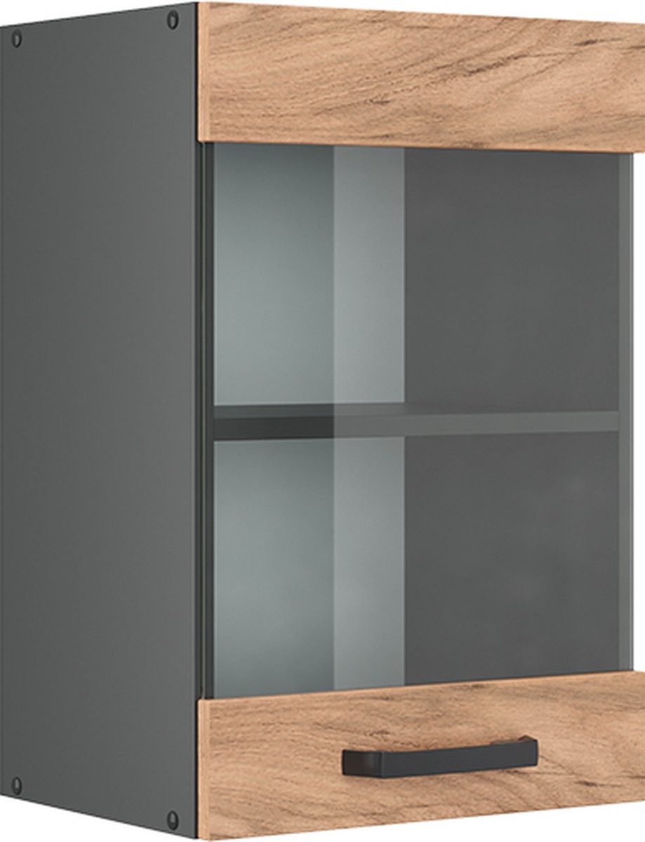 Vicco R-Line Glazen keukenkast – 40 cm Krachtige eik goud