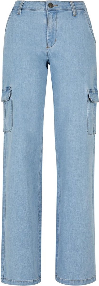 Urban Classics High Waist Straight Cargobroek Taille 27 inch Blauw