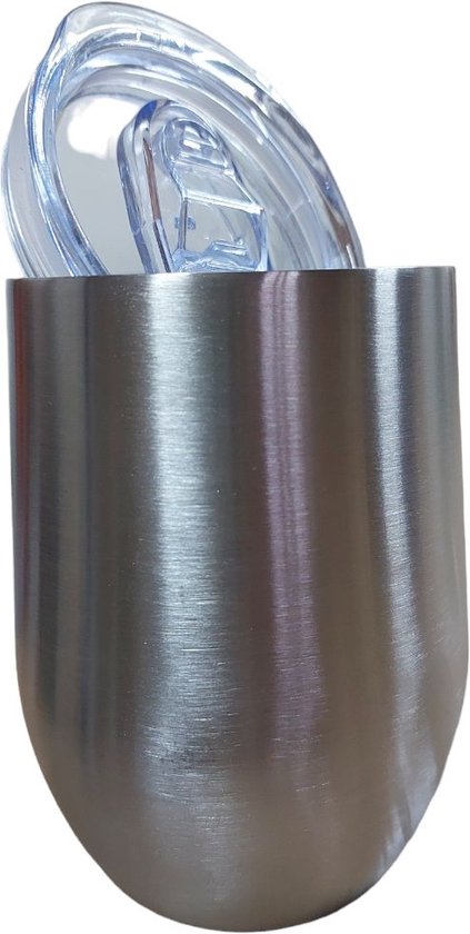 Tasse à café en acier inoxydable To Go - avec couvercle transparent - Tasse thermos - Tasse à thé - 500 ml - Sans BPA ni fuite - Tasse de voyage - Bouteilles à boire en acier inoxydable à double paroi - Argent