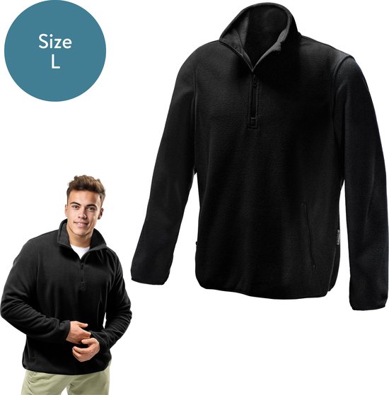 JEMIDI fleece trui heren maat L Fleece met halve rits Met twee zakken met ritsen . bol